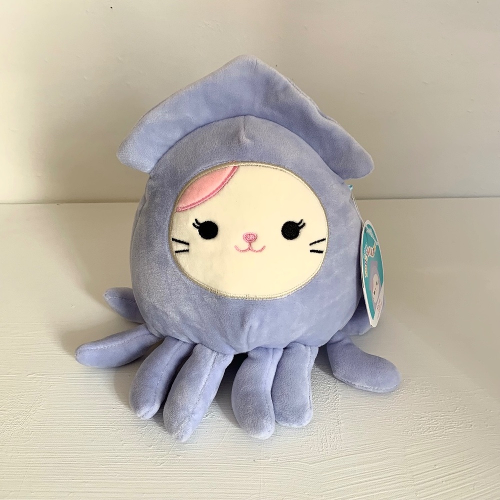 Squishmallow 7.5 in Collectible Karina The Cat In The Stacy Squid Costume Plush